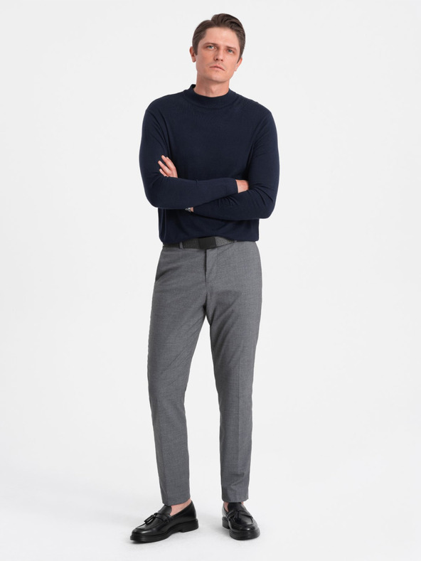 Ombre Clothing Temno modra moška osnovna jopa s pokončnim ovratnikom Ombre Clothing