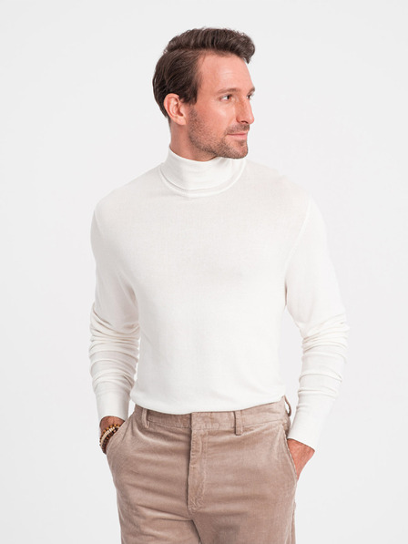 Ombre Clothing Kremast moški osnovni pulover z rolojem Ombre Clothing