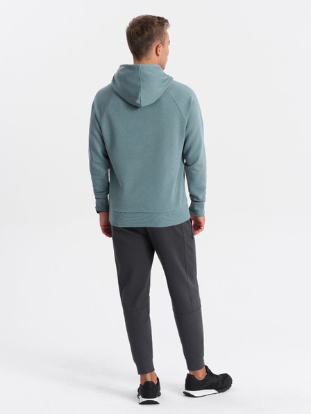 Ombre Clothing Modra moška jopa s kapuco s potiskom Ombre Clothing