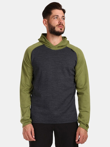 Kilpi Moški zeleno-sivi pulover iz merino volne Kilpi MOSEO-M