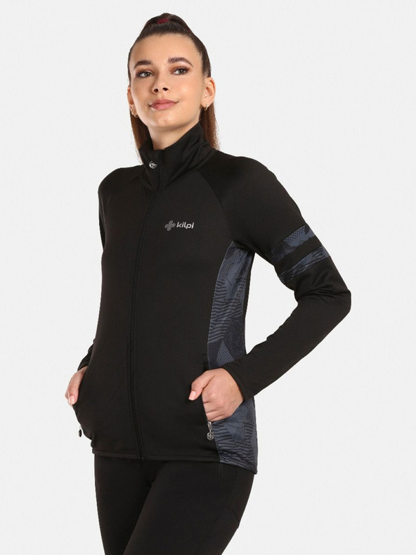 Kilpi Črna ženska športna jopa s kapuco KILPI JUNIE