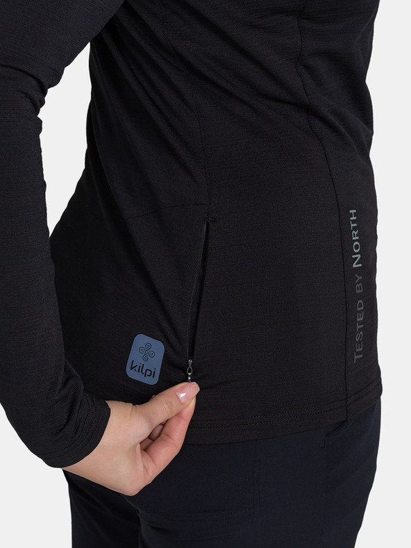 Kilpi Črna ženska športna jopa s pokončnim ovratnikom Kilpi MONTALE