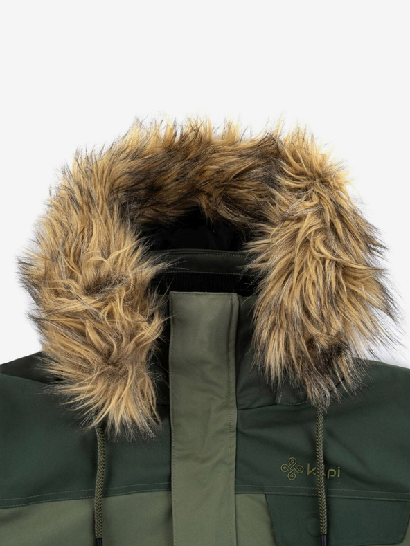 Kilpi Zelena moška zimska jakna z umetnim krznom Kilpi ALPHA