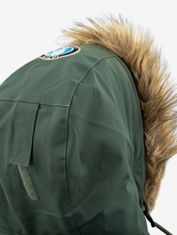 Kilpi Zelena moška zimska jakna z umetnim krznom Kilpi ALPHA