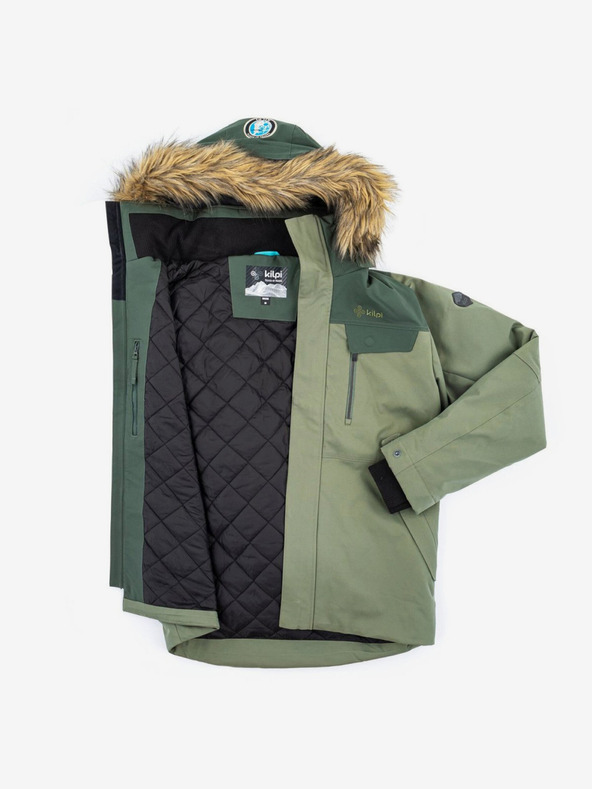 Kilpi Zelena moška zimska jakna z umetnim krznom Kilpi ALPHA