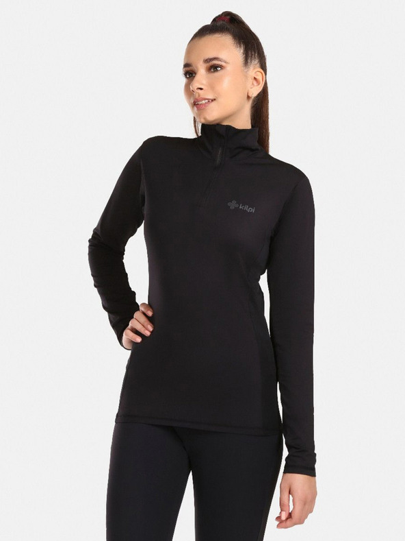 Kilpi Črna ženska termalna majica s pokončnim ovratnikom KILPI WILLIE