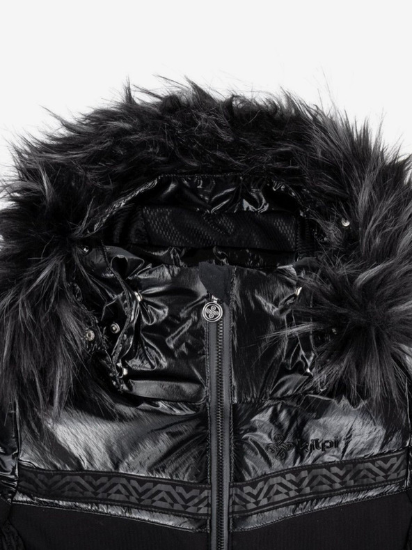 Kilpi Črna ženska smučarska jakna z umetnim krznom Kilpi DALILA