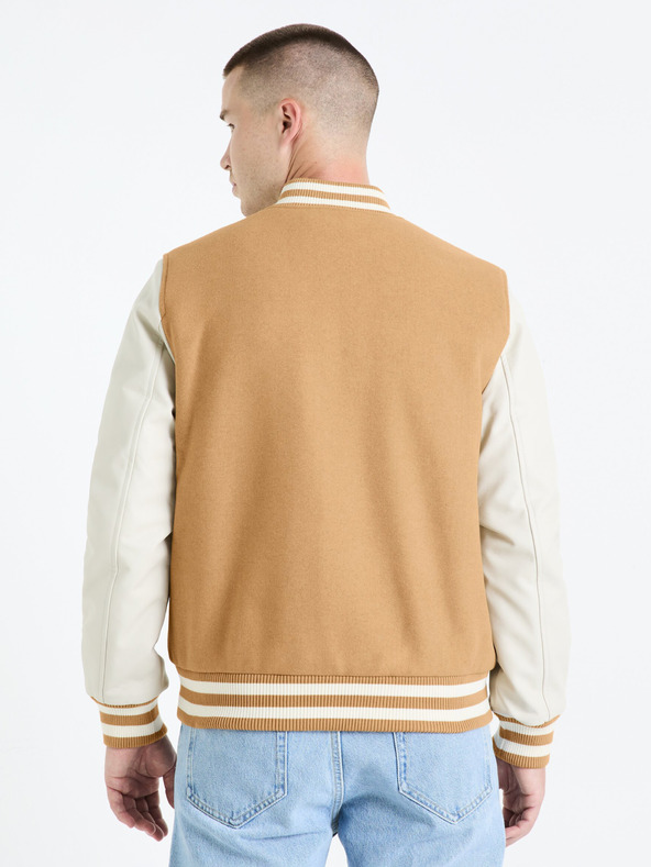 Celio Moški bomber iz bež volnene mešanice Celio Fuvarsi