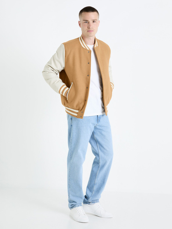 Celio Moški bomber iz bež volnene mešanice Celio Fuvarsi