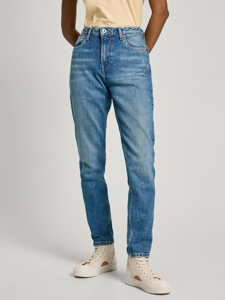 Pepe Jeans Modre ženske kavbojke ravnega kroja Pepe Jeans