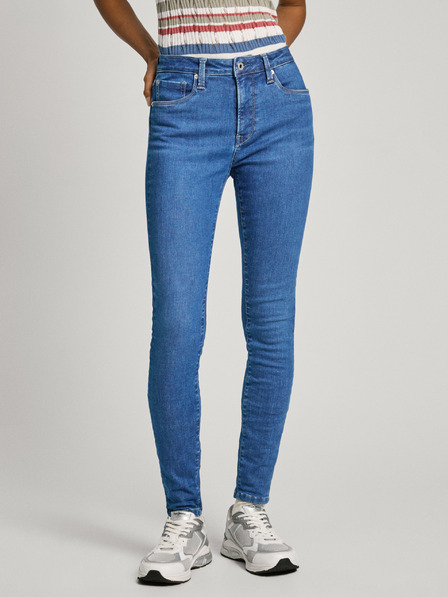 Pepe Jeans Modre ženske super skinny fit kavbojke Pepe Jeans