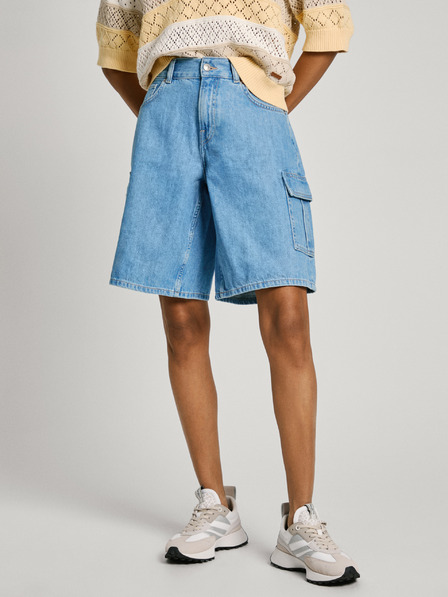 Pepe Jeans Svetlo modre ženske kratke hlače iz džinsa Pepe Jeans