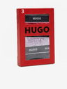 HUGO Komplet treh ženskih hlačk v črni, roza in vijolični barvi HUGO
