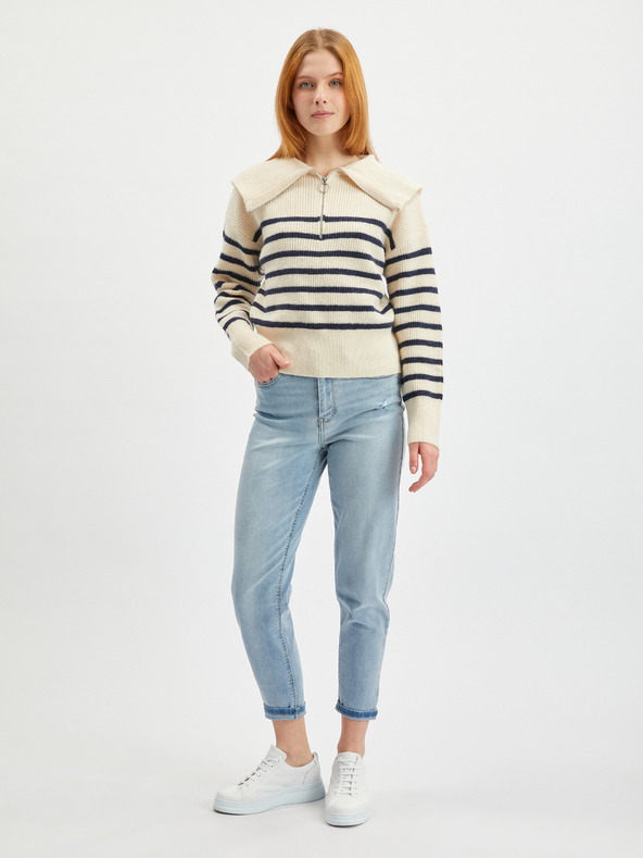 Orsay Kremast ženski črtast pulover ORSAY