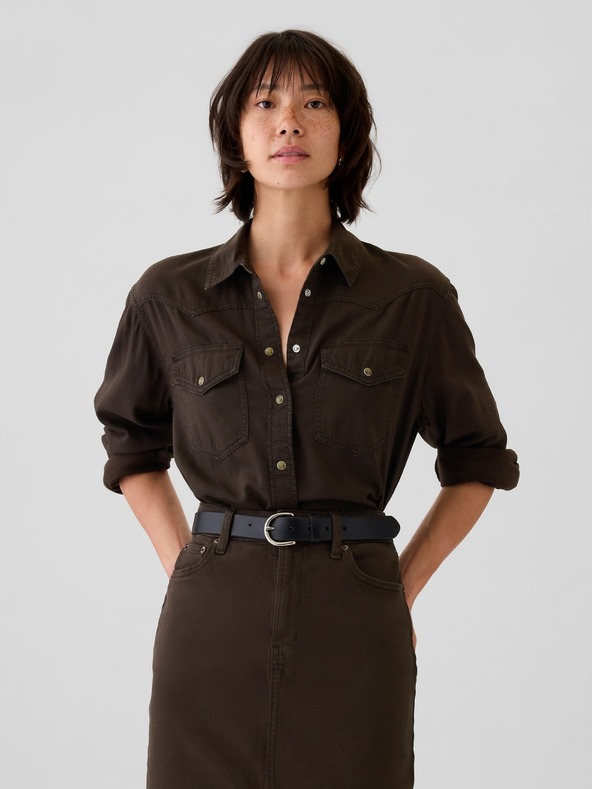 GAP Džinsova obrezana majica Western Gap