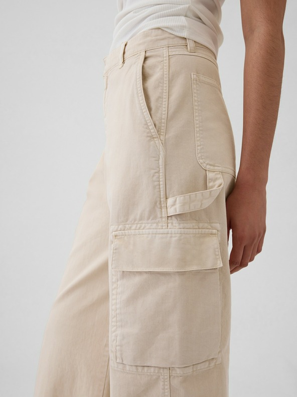 GAP Hlače z žepi Baggy Khaki Cargo GAP