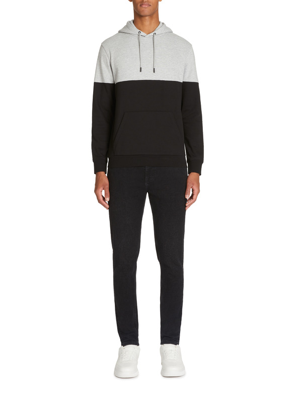 Celio Črno-siva moška jopa s kapuco Celio Jecobloco