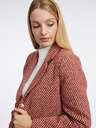 Orsay Rdeč ženski vzorčast plašč z umetnim krznom ORSAY