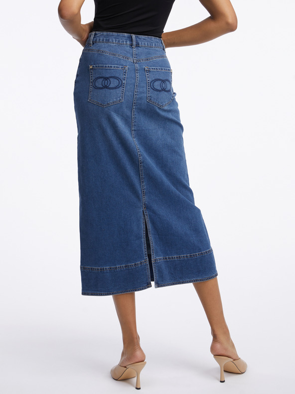 Orsay Temno modro žensko maksi krilo iz denima ORSAY