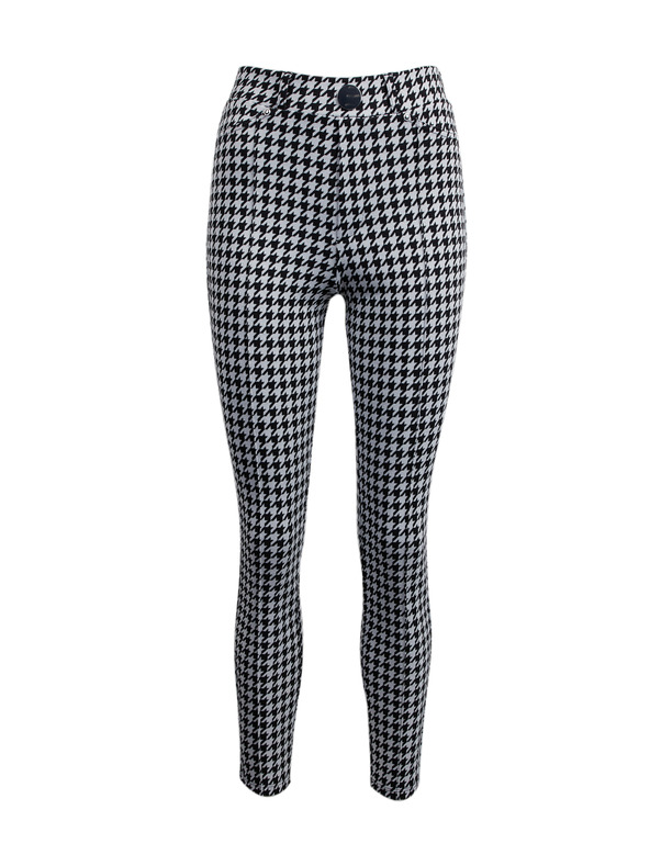 Orsay Belo-črne ženske vzorčaste hlače ORSAY
