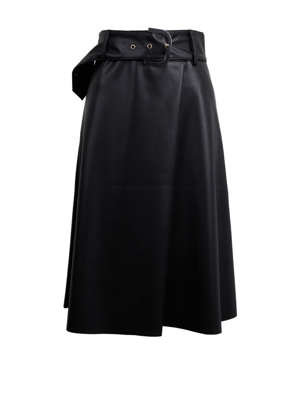 Orsay Črno žensko krilo iz umetnega usnja ORSAY