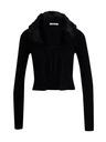 Orsay Črn ženski kardigan z umetnim krznom ORSAY