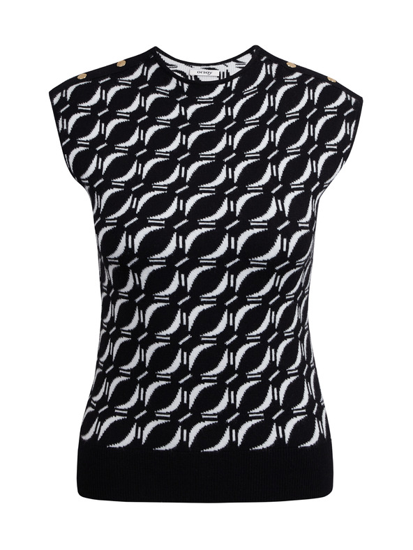 Orsay Bela in črna ženska vzorčasta majica ORSAY