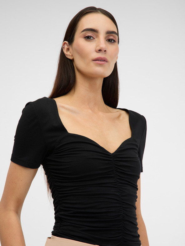 Orsay Črna ženska majica s kratkimi rokavi ORSAY