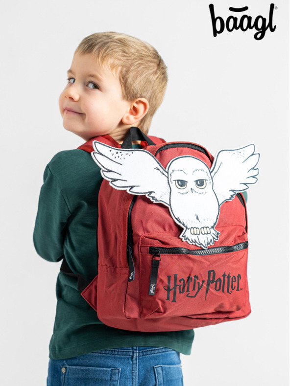 BAAGL  Rdeč predšolski nahrbtnik Baagl Harry Potter Hedwig