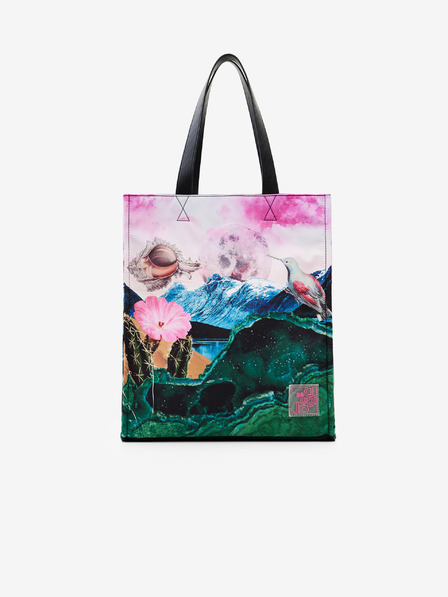 Desigual Zeleno-rožnata ženska torbica Desigual Paisaje Surreal z vzorcem
