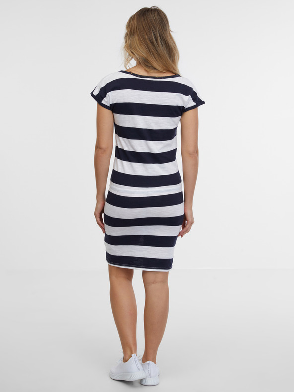 Sam 73 Belo-modra črtasta ženska obleka SAM 73 Reyna