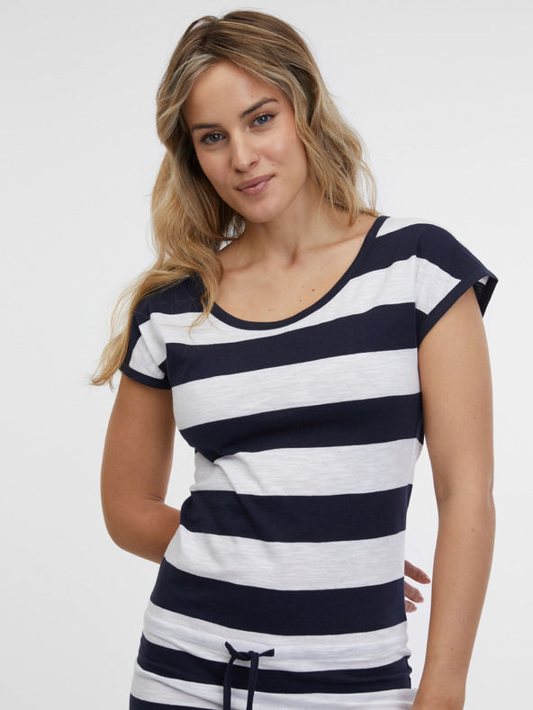 Sam 73 Belo-modra črtasta ženska obleka SAM 73 Reyna