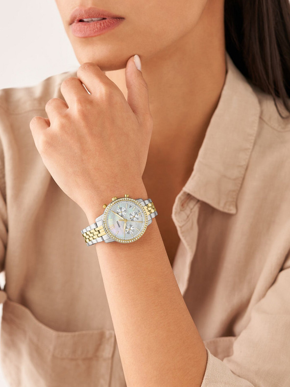 Fossil Srebrno zlata ženska ura Fossil Neutra