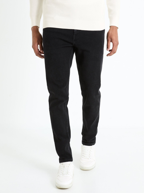 Celio Črne moške slim fit kavbojke Celio C25 Fofine