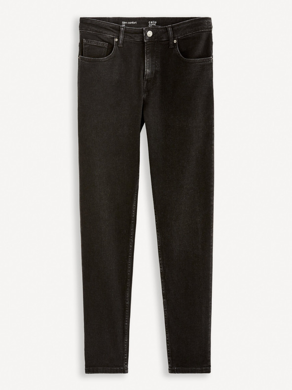 Celio Črne moške slim fit kavbojke Celio C25 Fofine