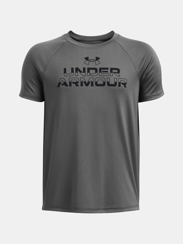 Under Armour Deška majica Under Armour UA Tech Split Wordmark SS-GRY