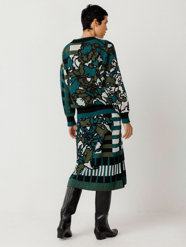 SKFK SKFK Suéter Larhun Zelena ženska jopa s cvetjem