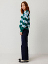 SKFK SKFK Suéter Larhun modro-zelena ženska karirasta jopa