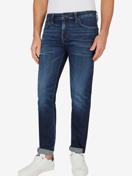 Pepe Jeans Temno modre moške slim fit kavbojke Pepe Jeans