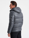 Ombre Clothing Siva moška prešita zimska jakna Ombre Oblačila