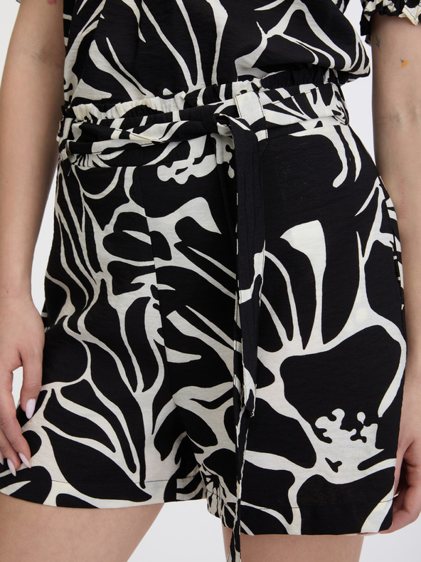 Orsay Črne ženske kratke hlače z vzorcem ORSAY