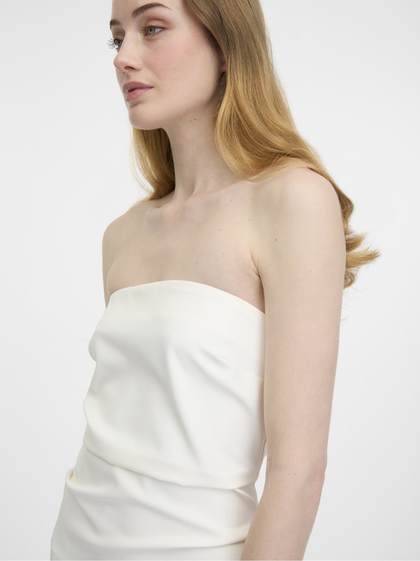 Orsay Krem ženska midi obleka ORSAY