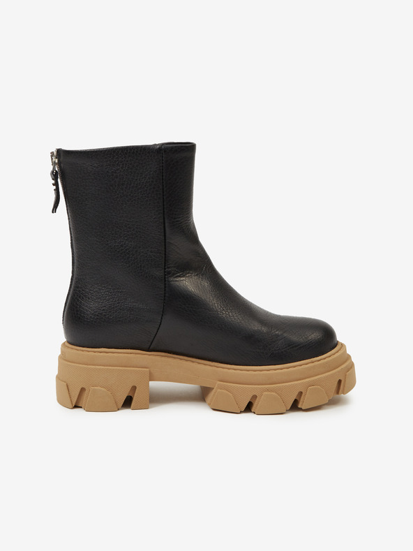 Steve Madden Črni usnjeni gležnjarji Steve Madden Maryann