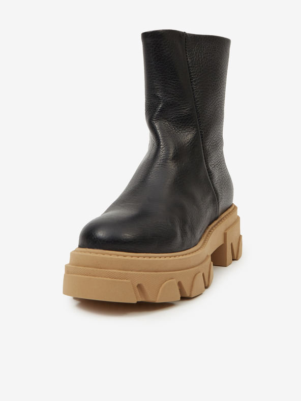 Steve Madden Črni usnjeni gležnjarji Steve Madden Maryann