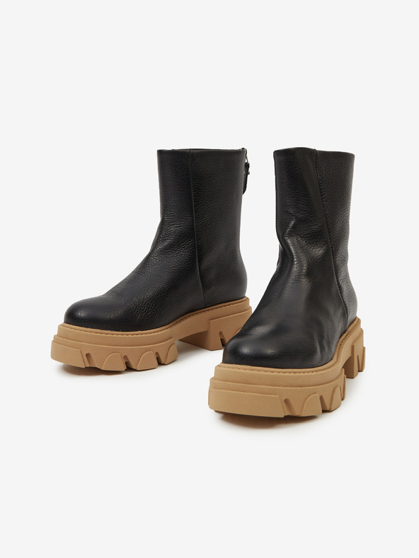 Steve Madden Črni usnjeni gležnjarji Steve Madden Maryann