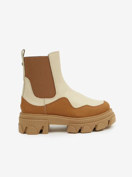 Steve Madden Rjavi in bež ženski usnjeni gležnjarji Steve Madden Merilyn