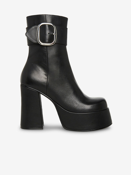 Steve Madden Črni ženski usnjeni gležnjarji s peto Steve Madden Siren