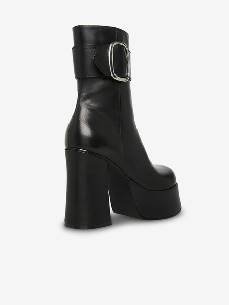 Steve Madden Črni ženski usnjeni gležnjarji s peto Steve Madden Siren