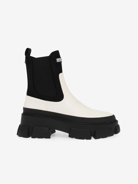 Steve Madden Črno-beli ženski usnjeni škornji chelsea Steve Madden