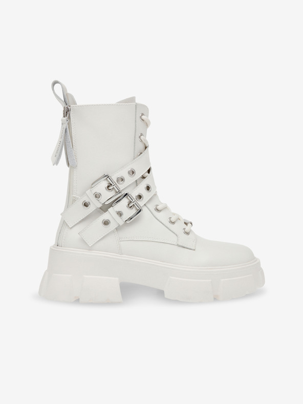 Steve Madden Beli ženski usnjeni gležnjarji Steve Madden Traction Bootie